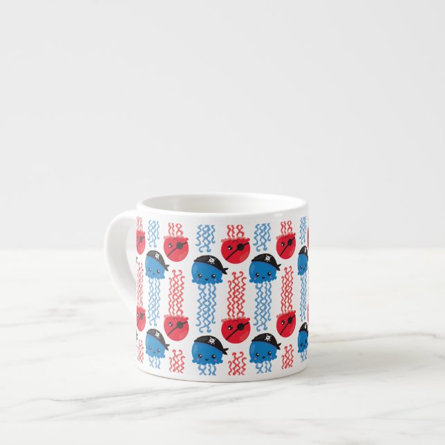 Tasse Expresso Pirate Jellyfish, Motif de méduses, Sea Animaux (Devant gauche)