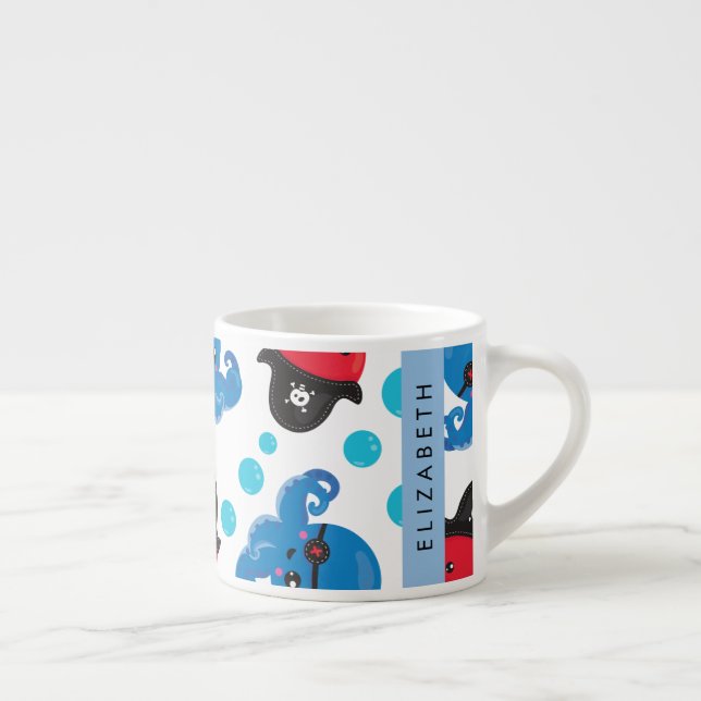 Tasse Expresso Pirate Octopus, Motif Octopus, Mer, Votre Nom (Droite)
