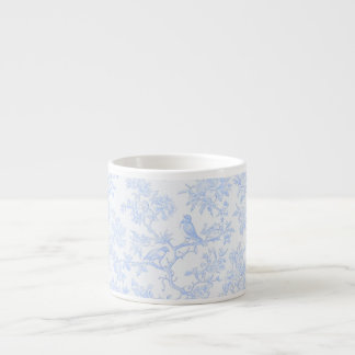 Tasse Expresso PixDezines Chinoiserie Bleu Clair, Oiseaux Pivoine