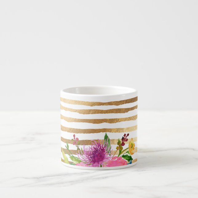 Tasse Expresso PixDezines floral/aquarelle/ranunculus (Devant)