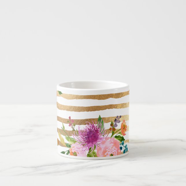 Tasse Expresso PixDezines floral/aquarelle/ranunculus (Devant)