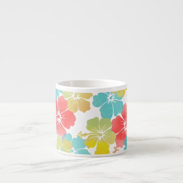 Tasse Expresso PixDezines hibiscus/do-it-yourself couleur arrière (Devant)