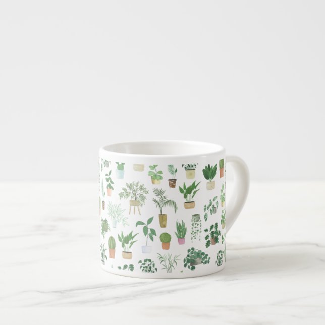 Tasse Expresso Plantita House Plantes et Pots Motif (Devant droit)