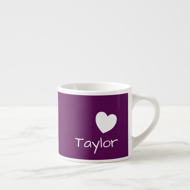 Tasse Expresso Plum Perfection - Espresso Cup Avec Un Coeur (Droite)