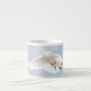 Tasse Expresso Plumes blanches de colombe Flying Bird Photographi