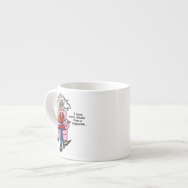 Tasse Expresso Plus de numéros qu'un Humour de magazine (Devant gauche)