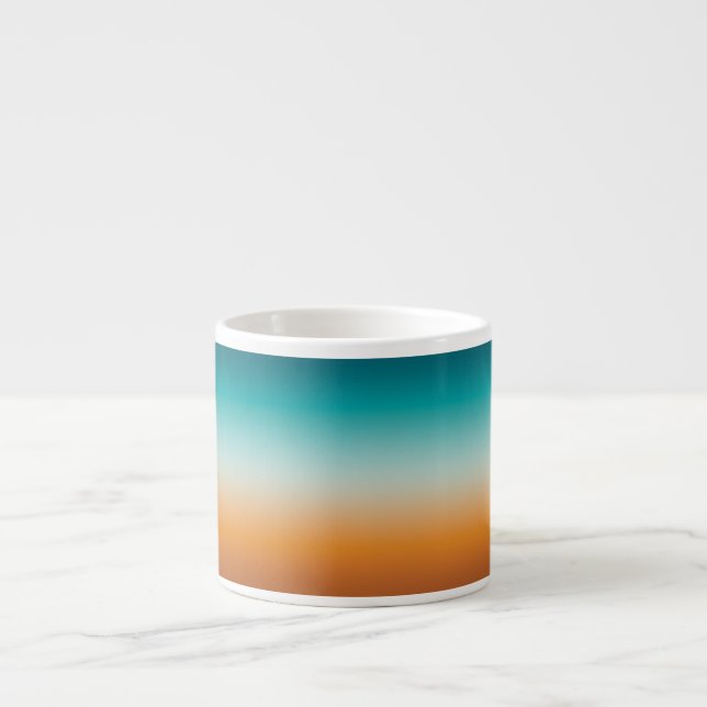 Tasse Expresso Plutôt Ombre Sunny Orange & Turquoise Blue Gradien (Devant)