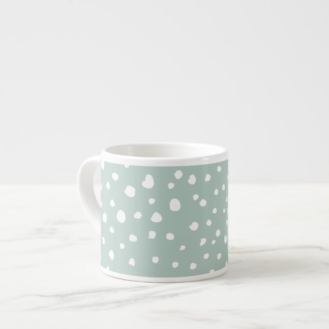 Tasse Expresso Points Dalmatiens verts, Points Dalmatiens, Pots D (Devant gauche)