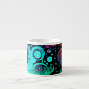 Tasse Expresso Points et Tourbillons Mélange Abstrait d'Aquarelle