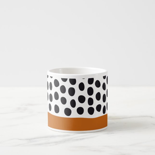 Tasse Expresso Pois peint à la main chic avec l'érable d'automne (Devant)