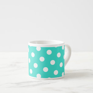 Tasse Expresso Pois Turquoise et Blanc