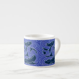Tasse Expresso Poisson Gras Baignade Océan Bleu Pêche