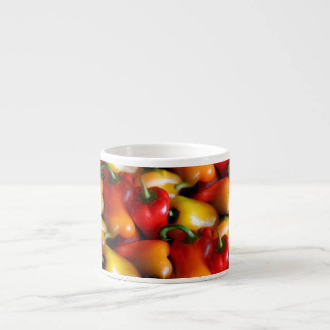Tasse Expresso Poivrons rouges et jaunes (Devant)