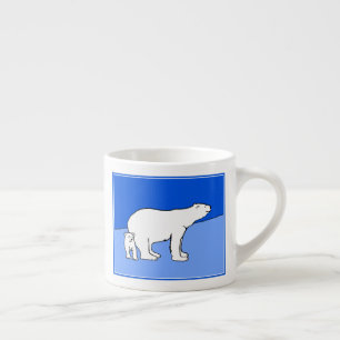 Tasse Expresso Polar Bear Mom and Cub Peinture - Wildlife Art