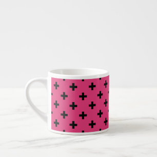 Tasse Expresso Polka noire croise sur fuchsia