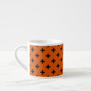 Tasse Expresso Polka noire croise sur orange