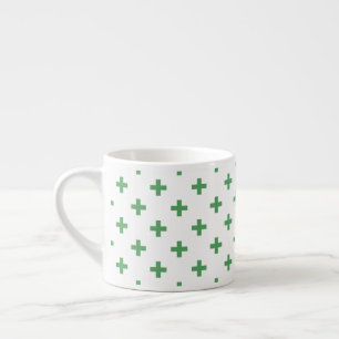 Tasse Expresso Polka verte croise sur blanc