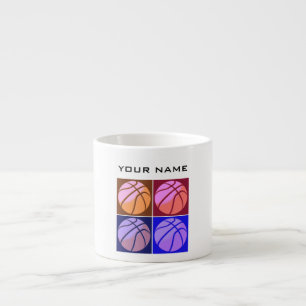 Tasse Expresso Pop Art Basketball Votre nom