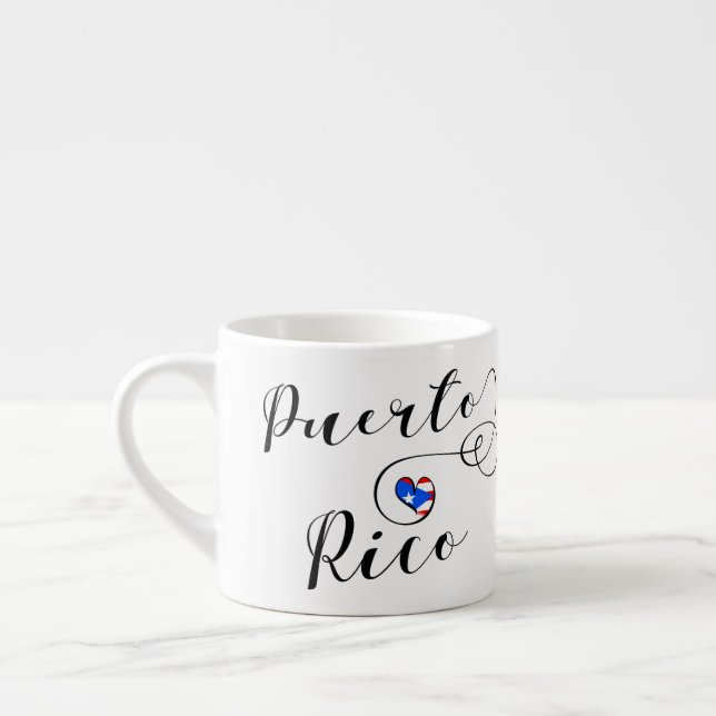 Tasse Expresso Porto Rico Flag Heart, Porto-Rico (Gauche)