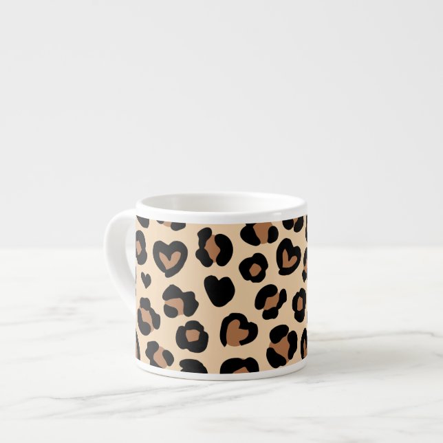 Tasse Expresso Poster de animal, Léopard Brown, Spots de guépard, (Devant gauche)