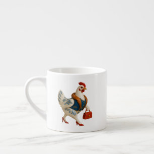 Tasse Expresso Poule de mode avec sac à main