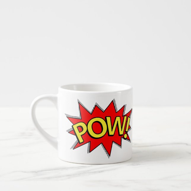Tasse Expresso  POW ! - Superhero Comics Book Red/Yellow Bubble (Gauche)