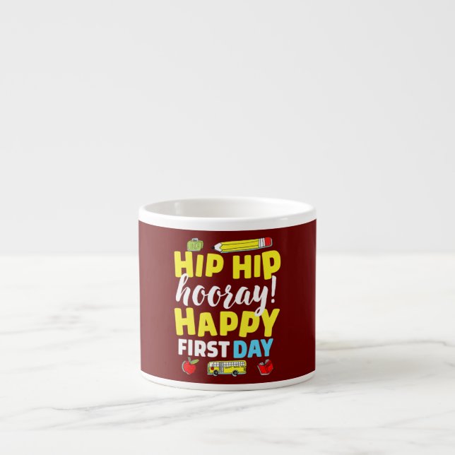 Tasse Expresso Premier Jour De L'École Enseignant Enfant Retour À (Devant)