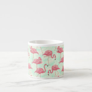 Tasse Expresso Preppy Chic Elegant Pink Flamingo Motif