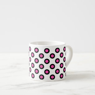 Tasse Expresso produits pois roses et noirs