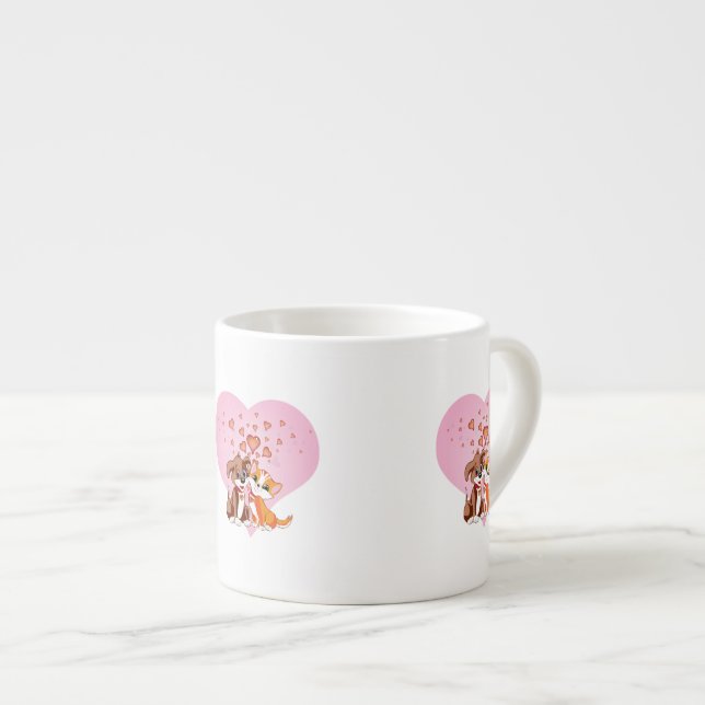 Tasse Expresso Puppy et Kitten Love (Devant droit)