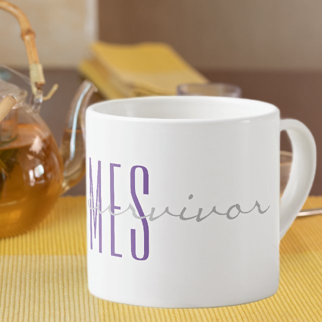 Tasse Expresso Purple Monogram Soft Grey Je suis un survivant 6oz (Créateur téléchargé)