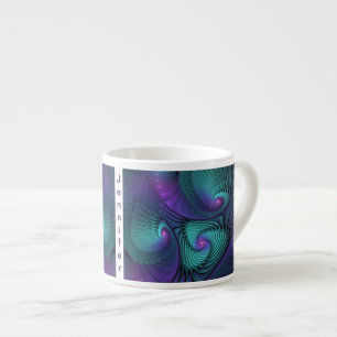 Tasse Expresso Purple rencontre Turquoise Abstrait Fractal Art No