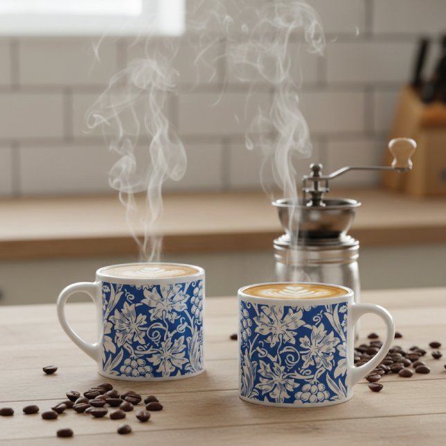 Tasse Expresso Raisins de tournesol en Blue William Morris (Créateur téléchargé)