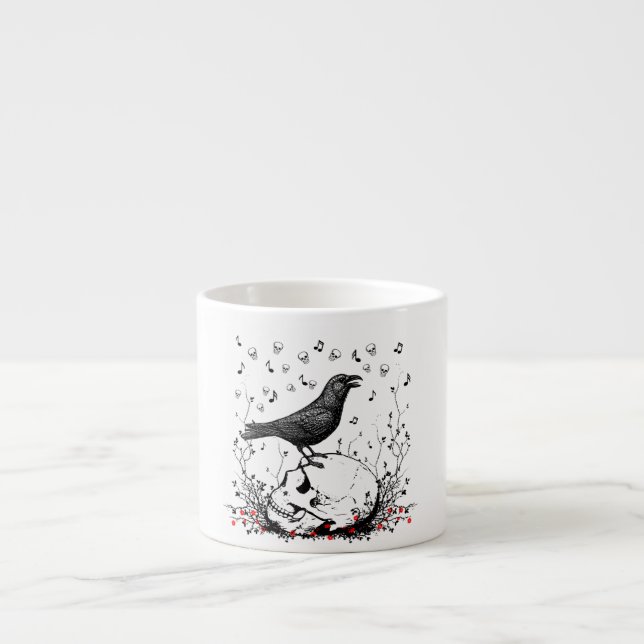 Tasse Expresso Raven chante la chanson de la mort sur (Devant)