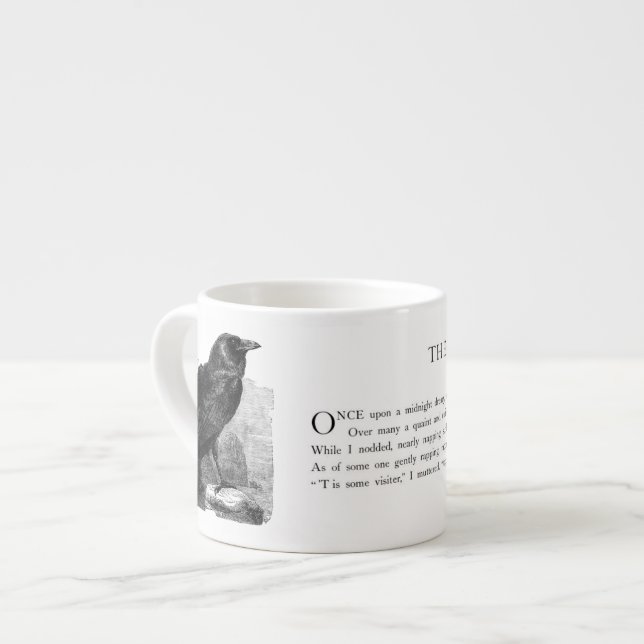 Tasse Expresso Raven par Edgar Allen Poe (Devant gauche)