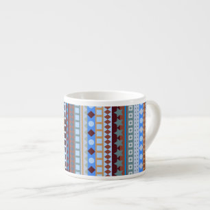 Tasse Expresso Rayures du sud-ouest de zigzag aztèque bleu triba