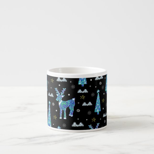 Tasse Expresso Rennes, flocons de neige, motif de Noël (Devant)