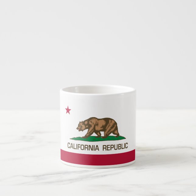 Tasse Expresso République de la Californie (drapeau d'état) (Devant)