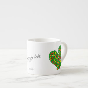 Tasse Expresso Ressort en tulipes amoureuses (rouge, jaune, orang