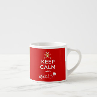 Tasse Expresso Restez calme et mouS ! ! ! Rouge&blanc