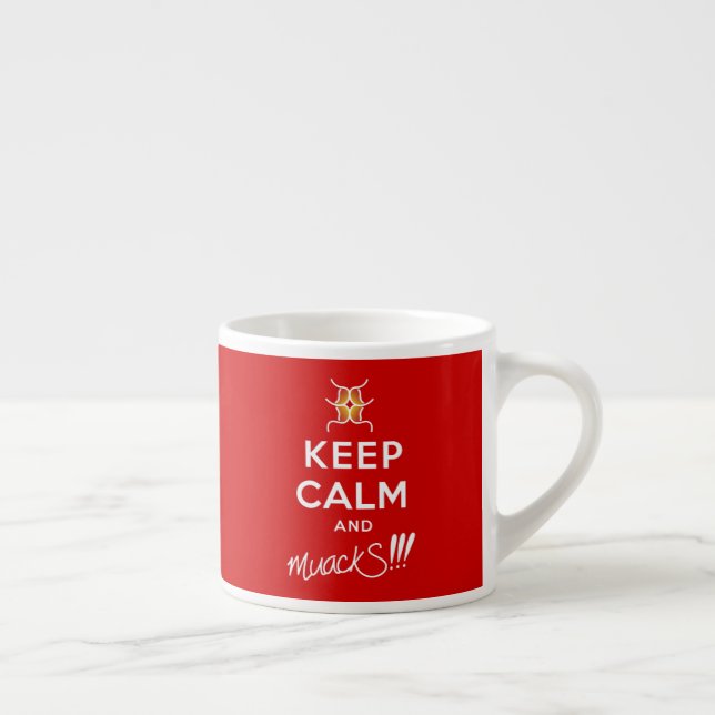 Tasse Expresso Restez calme et mouS ! ! ! Rouge&blanc (Droite)