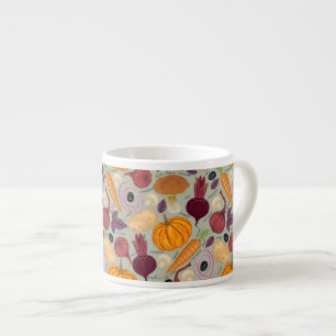 Tasse Expresso Rétro arrière - plan des légumes frais