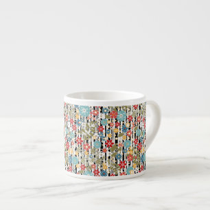 Tasse Expresso Rétro, floral rétro