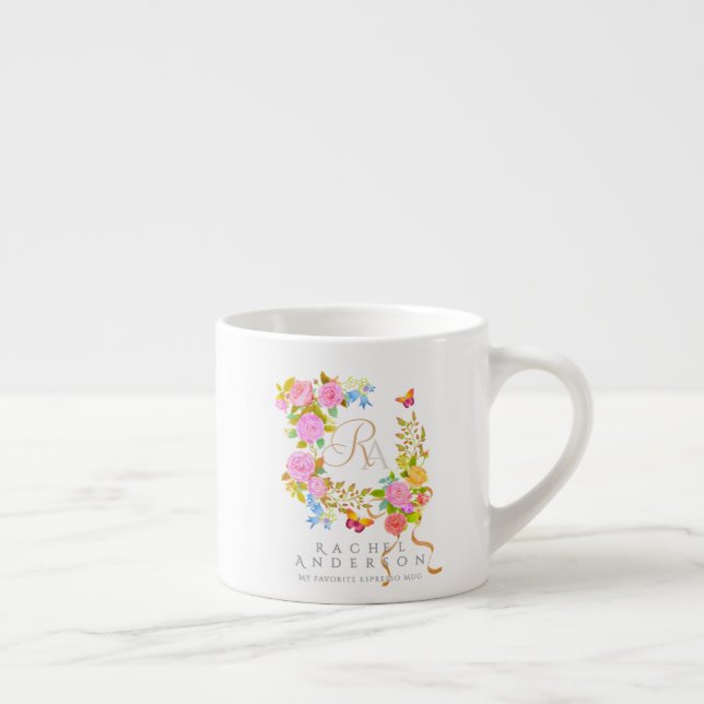 Tasse Expresso Romantics Blooming Garden Monogramme (Droite)