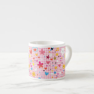 Tasse Expresso rose de motif de bande dessinée d'amusement