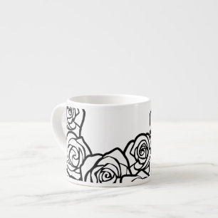 Tasse Expresso Roses blanches Vintages