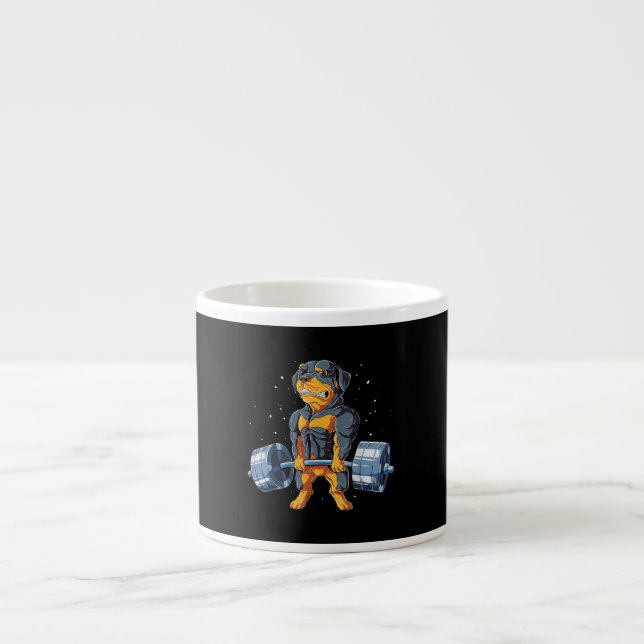 Tasse Expresso Rottweiler Poids levant Funny Deadlifts Hommes Fit (Devant)