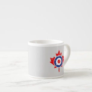 Tasse Expresso Roundel Feuille d'érable canadien Grunge Mod CANAD