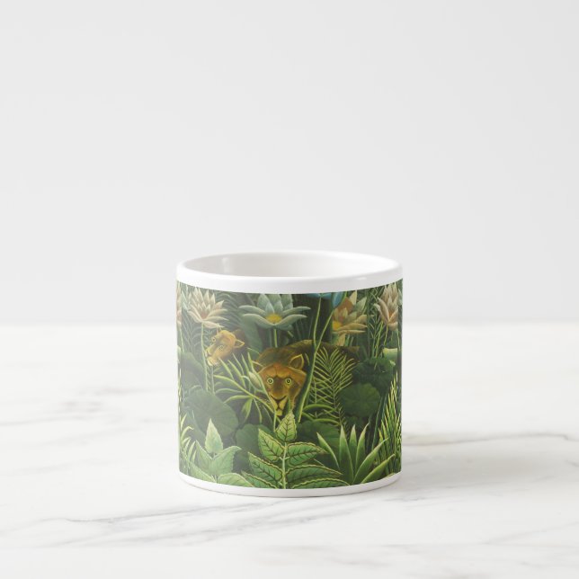 Tasse Expresso Rousseau Tropical Jungle Lion Peinture (Devant)