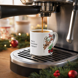 Tasse Expresso Rudolph personnalisé Joyeux Noël Camion vintage